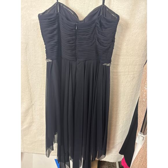 BN #605 XSCAPE Xscape by Joanna Chen Strapless Navy Embellished Dress - Size 14 - Picture 3 of 3